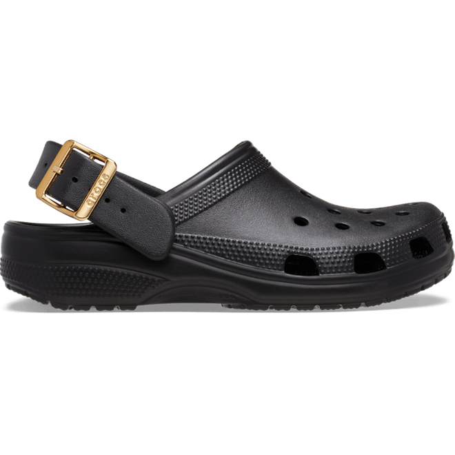 Crocs Classic Metallic Buckle Clogs Black