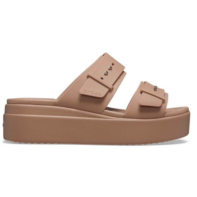 Crocs Women Brooklyn Buckle Sandals Latte