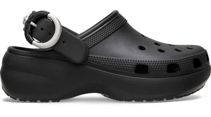 Crocs Classic Platform Studded Buckle Clogs 'Black'