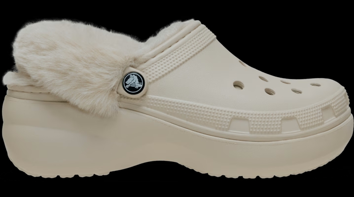 Crocs Classic Platform Fuzz Lined Clogs 'Frappé'