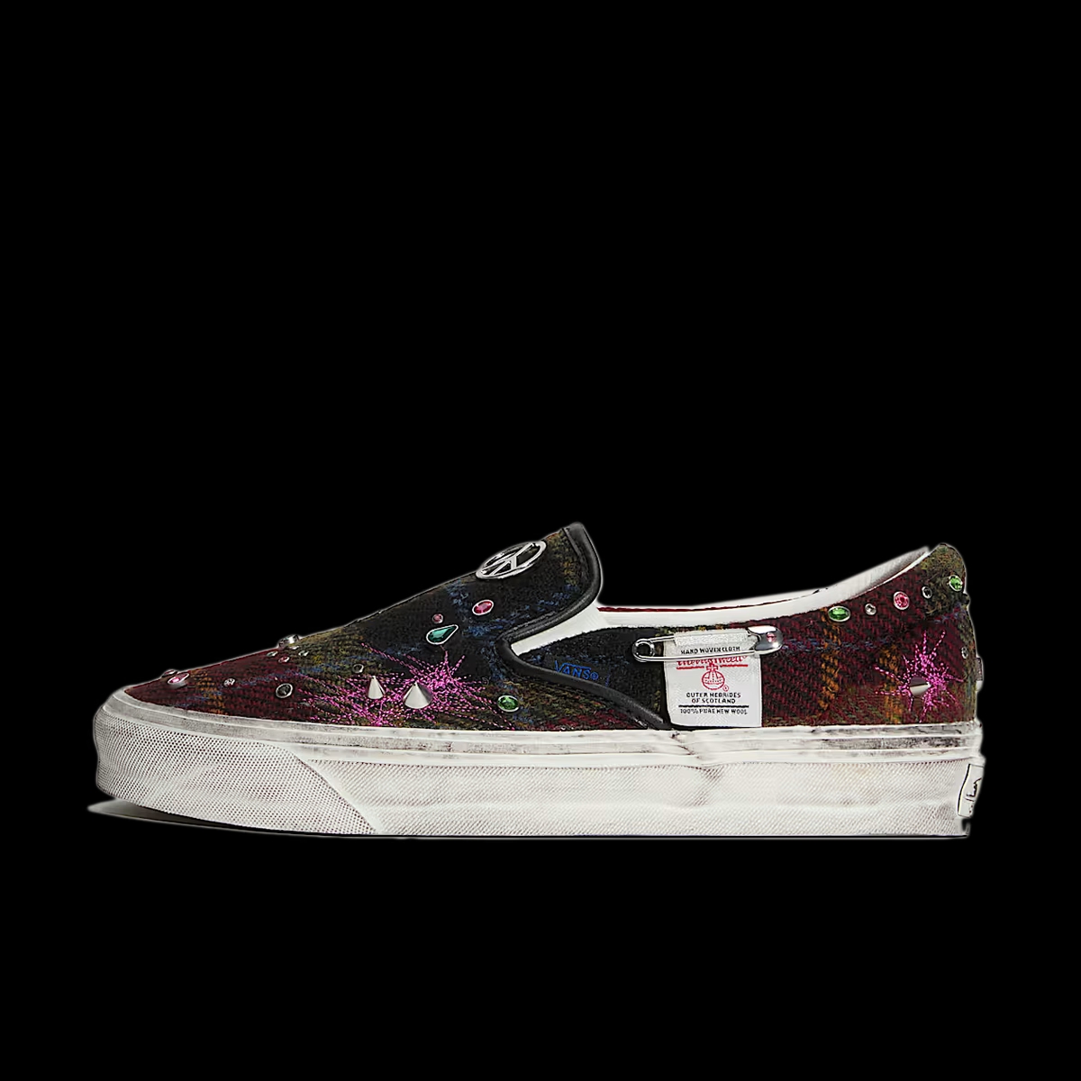 Vans Premium Classic Slip-On 'Red & Orange' - Harris Tweed
