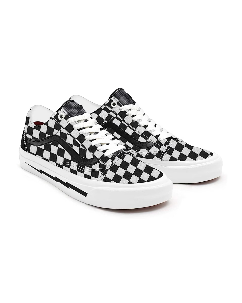 Vans Gepersonaliseerde Lightning Foxing Checkerboard Old Skool