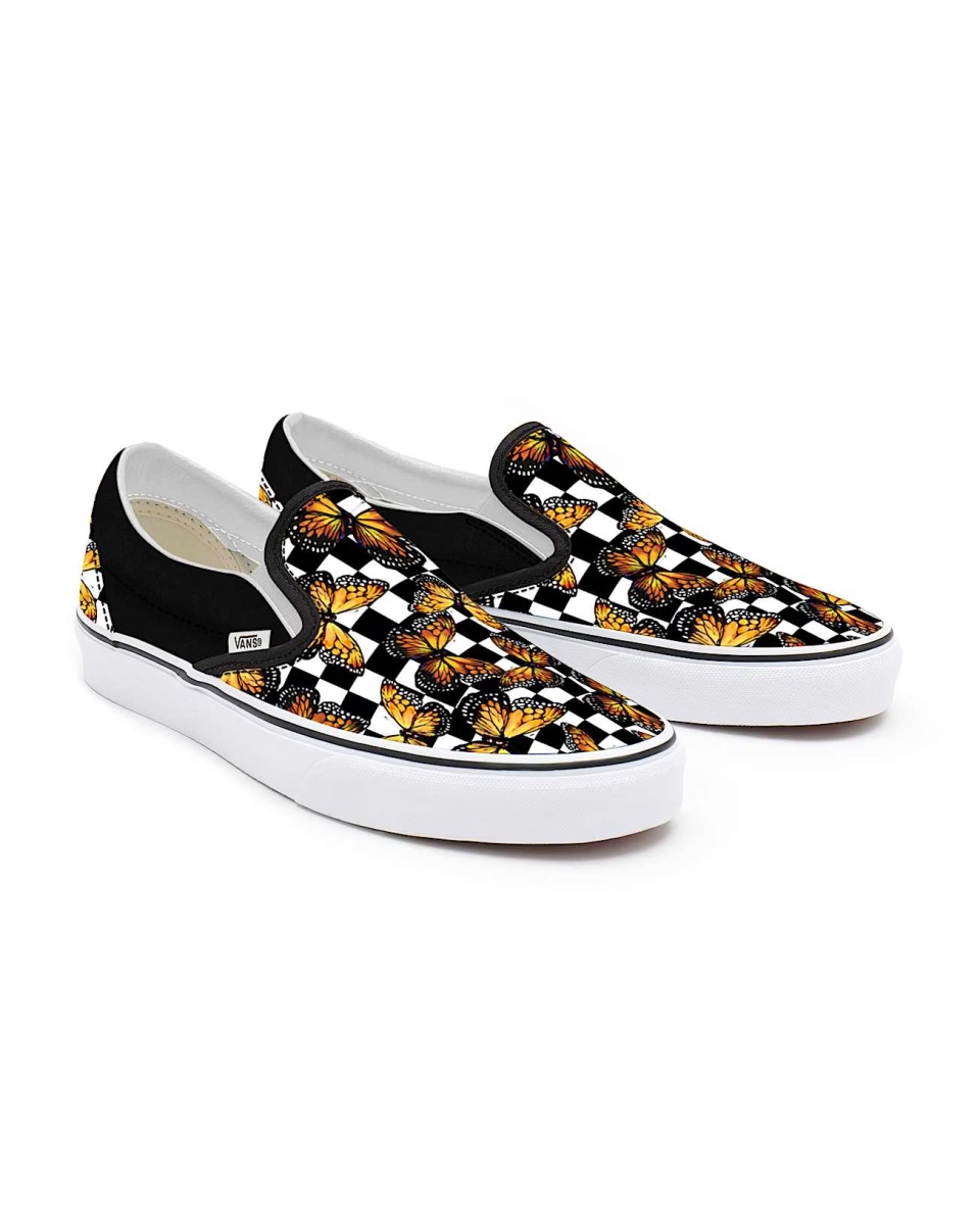Vans Gepersonaliseerde Butterfly Checkerboard Slip-On