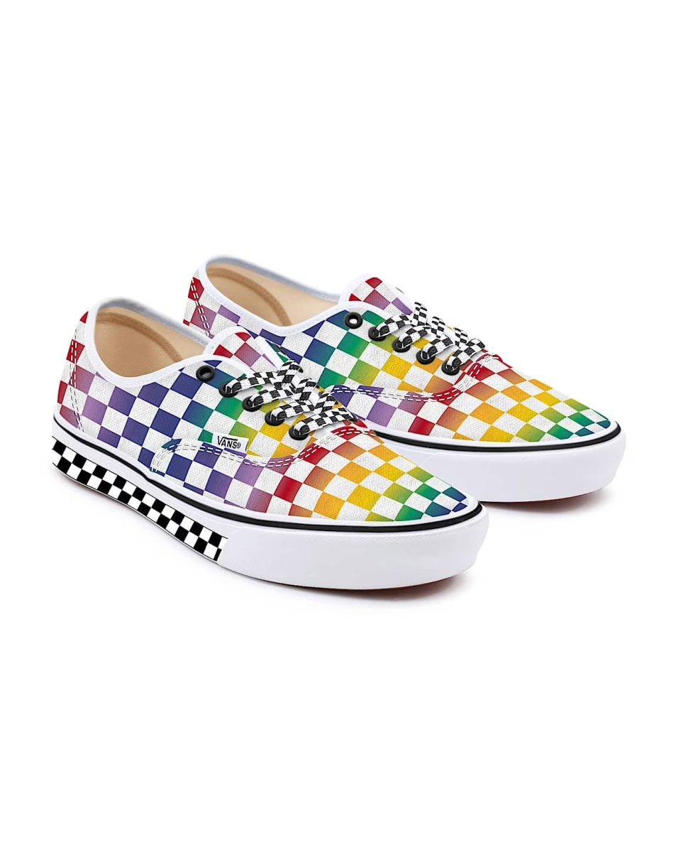 Vans Gepersonaliseerde Rainbow Checkerboard Authentic