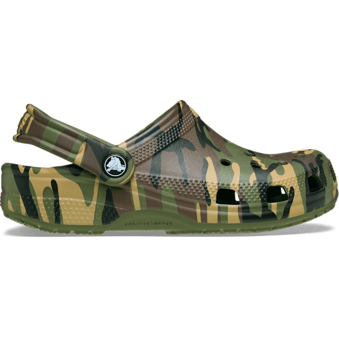 Crocs Kids Classic Camouflage Clogs Army Green