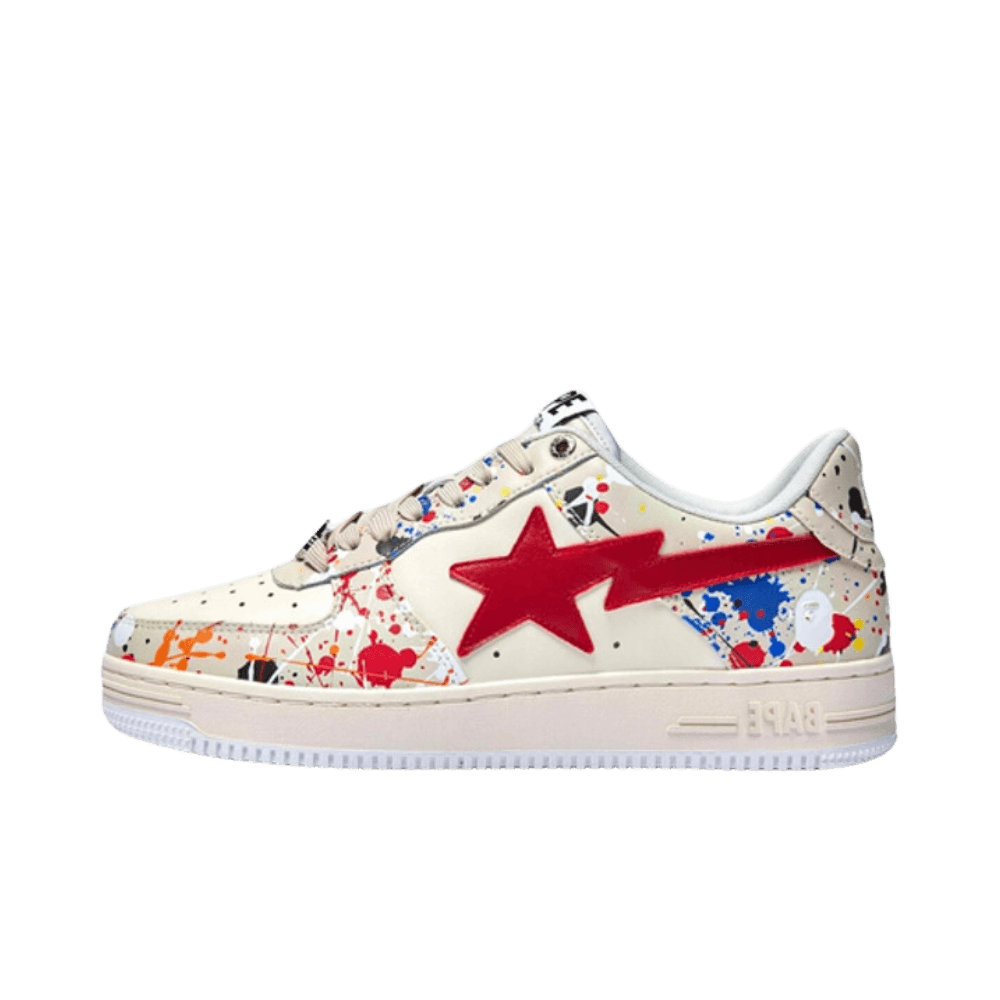 BAPE Bapesta Low 'Paint Splatter - Ivory'