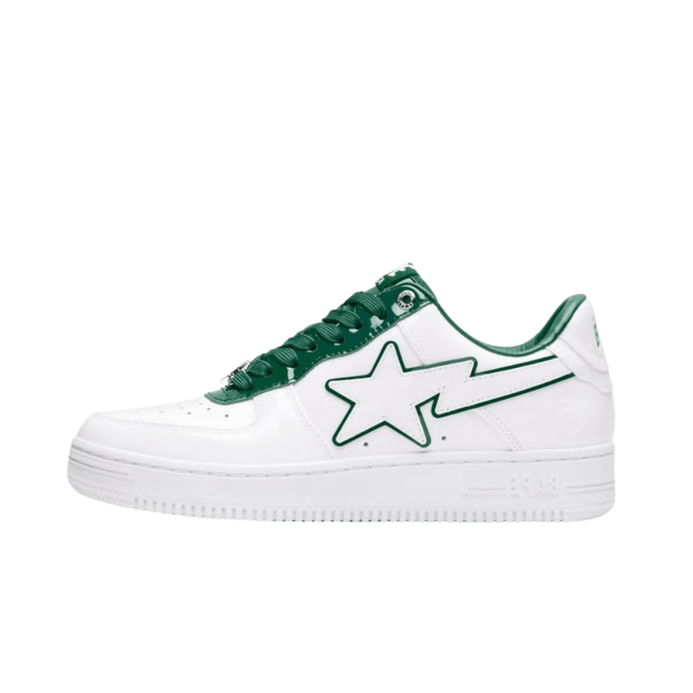 A Bathing Ape Bape Sta Patent Leather White Green