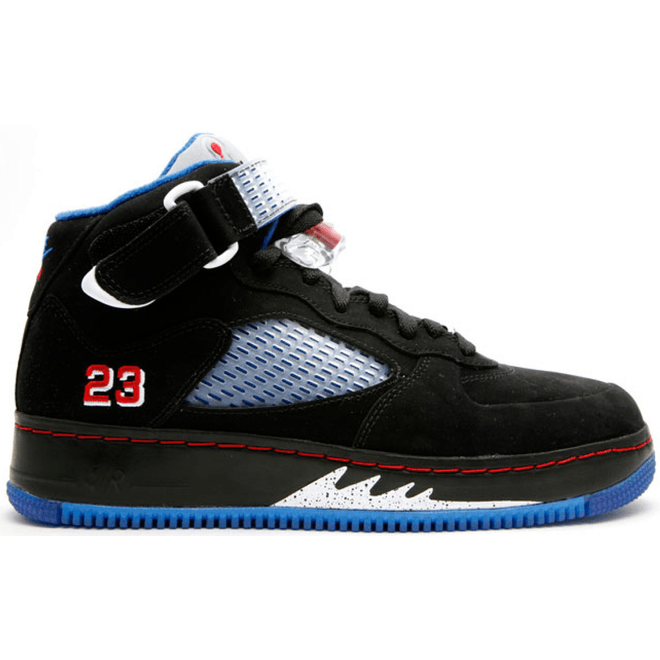 Jordan AJF 5 Black Blue Ribbon Varsity Red