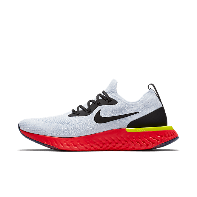 Nike Epic React Flyknit White Bright Crimson AQ0067-103 The