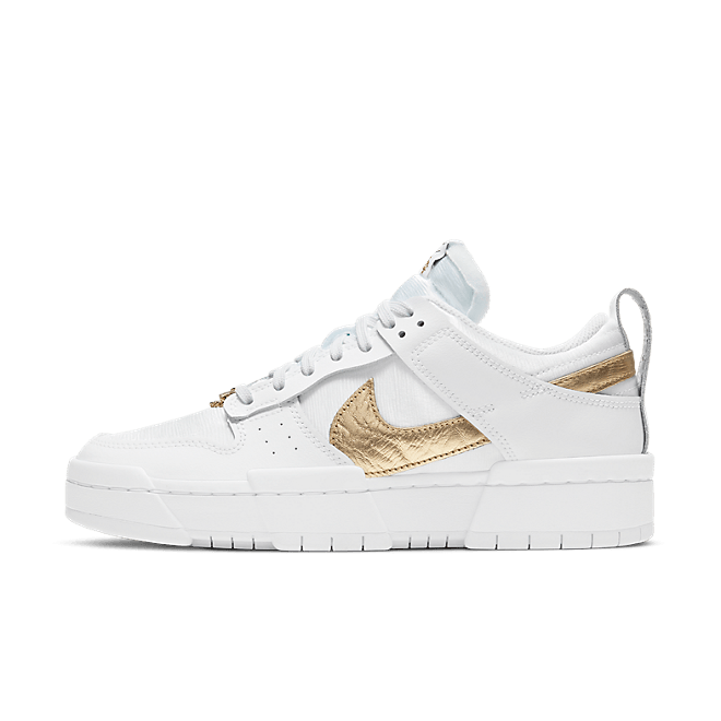 Nike Dunk Low Disrupt White Metallic Gold (W)