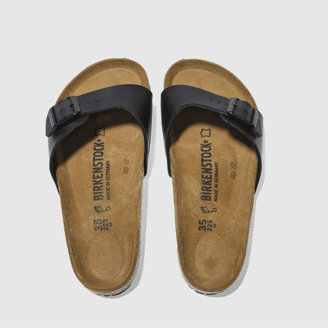 Birkenstock Madrid Birko Flor Womens Black Sandals