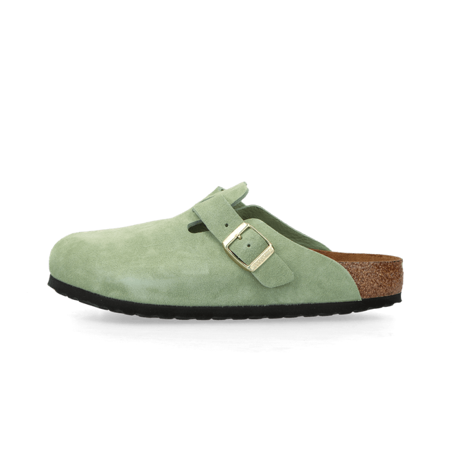 Birkenstock Boston Soft Footbed Suede Leather "Green Tea"