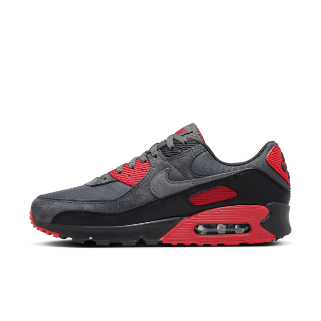 Nike Air Max 90 Smoke Grey Fire Red