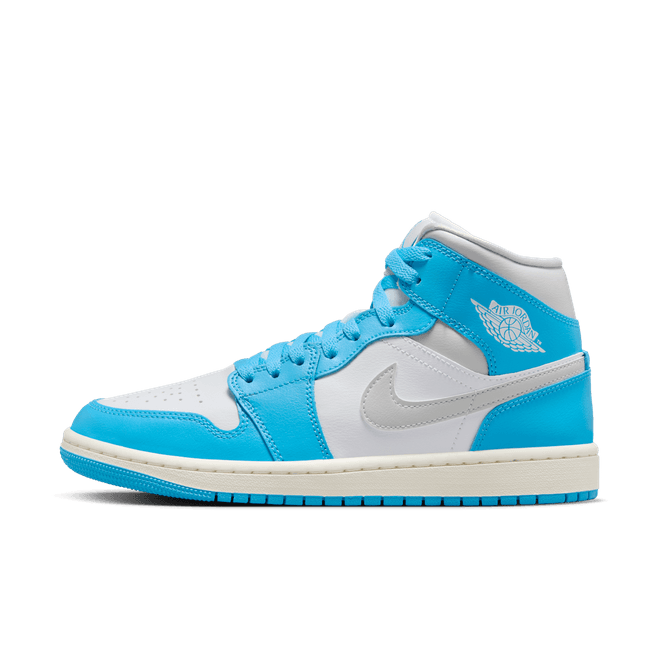 Air Jordan 1 Mid Dark Powder Blue White Sail Neutral Grey (Women's)