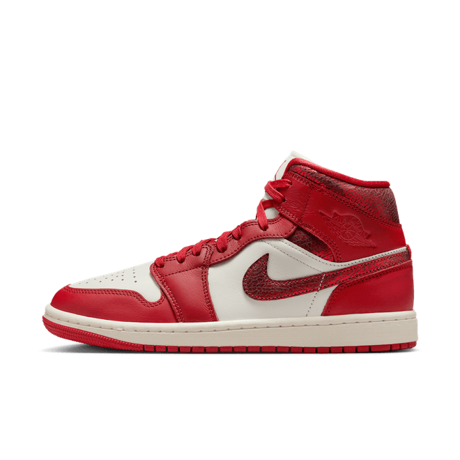 Air Jordan 1 Mid SE WMNS 'Red Cracked Leather'