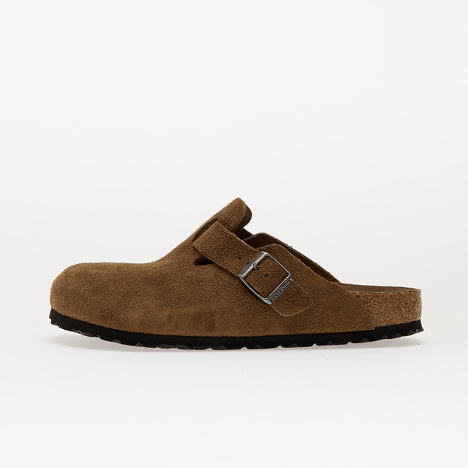 Birkenstock Boston Soft Footbed Suede Leather Dark Tea Tonal Fb 