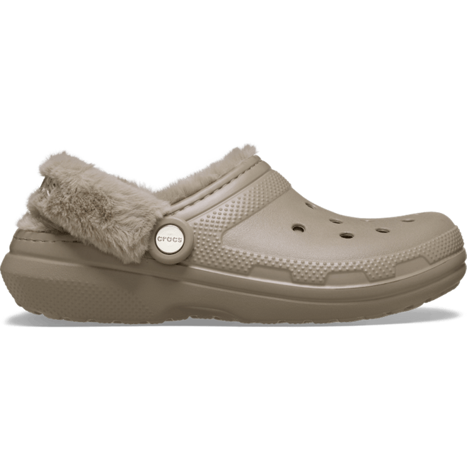 Crocs Classic Fuzz Lined Clogs Taupe 