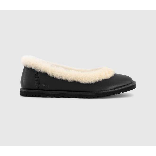 UGG® Zora Leather Ballet Flat Black