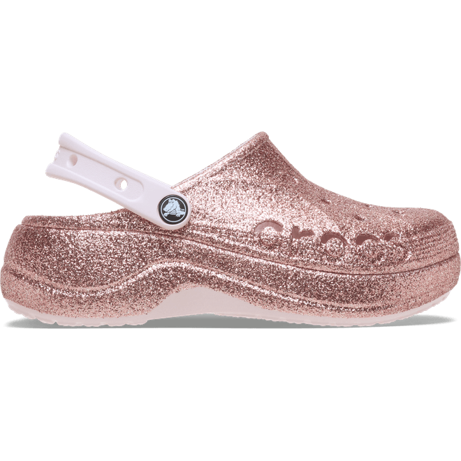 Crocs Women Baya Platform Glitter Clogs Barely Pink 