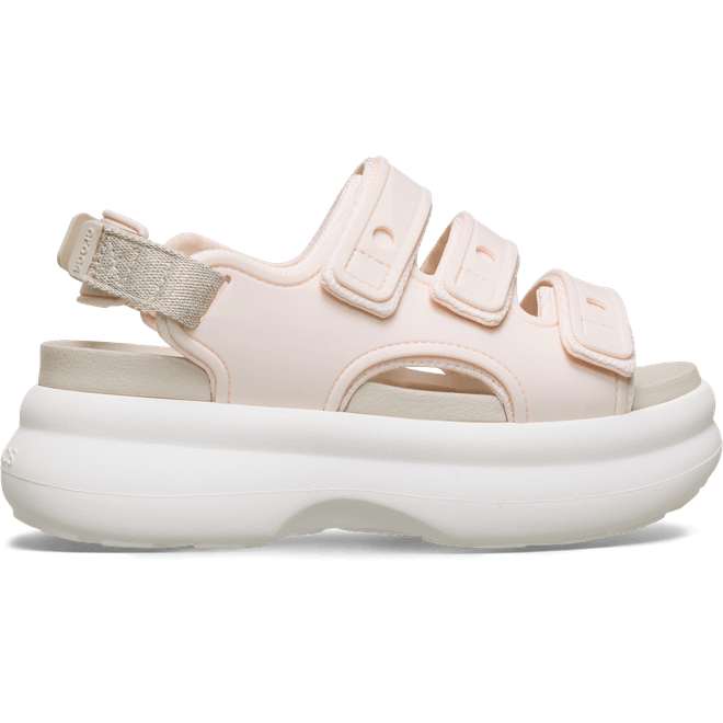 Crocs Women Soho Shimmer Sport Sandals Peach Ice/Frappé/Chalk 