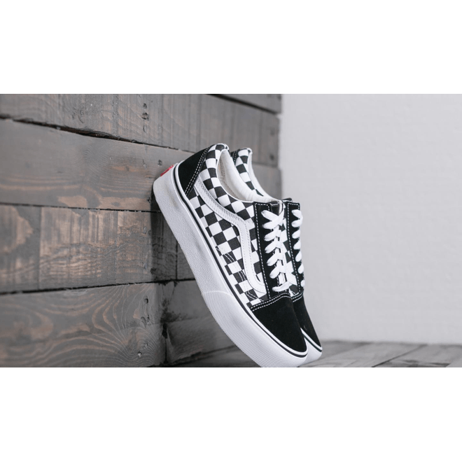 Vans Old Skool Platform (Checkerboardard) Blk/ Tr Wht