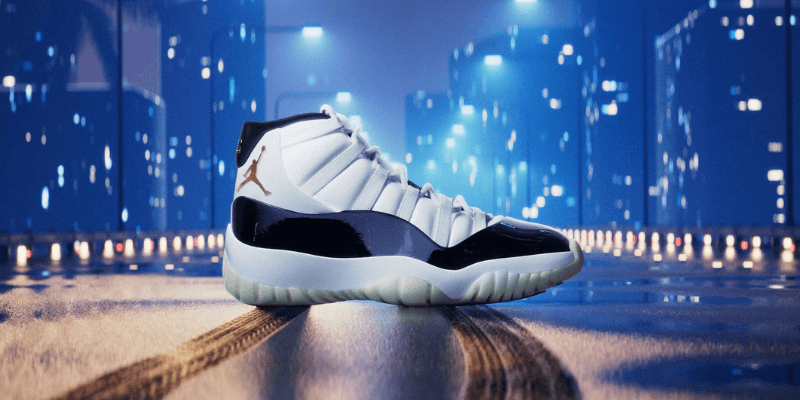 Air Jordan Brand white and black sneaker