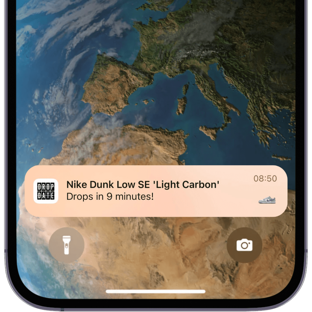 THe Drop Date App notification