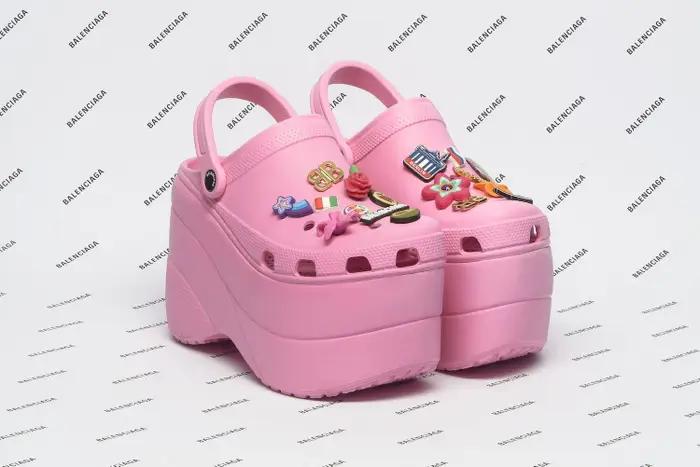 balenciaga pink platform crocs