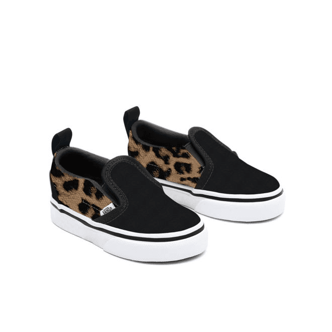 VANS Gepersonaliseerde Toddler Black Leopard Slip-on