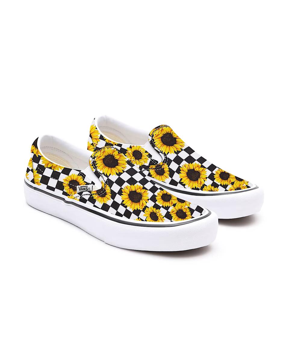 Vans Gepersonaliseerde Sunflower Slip-On