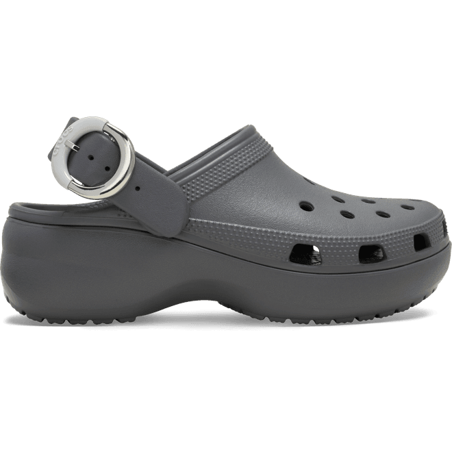 Crocs Women Classic Platform Dipped Buckle Clogs Carbon