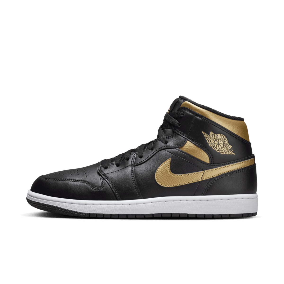 Air Jordan 1 Mid 'Black & Metallic Gold'