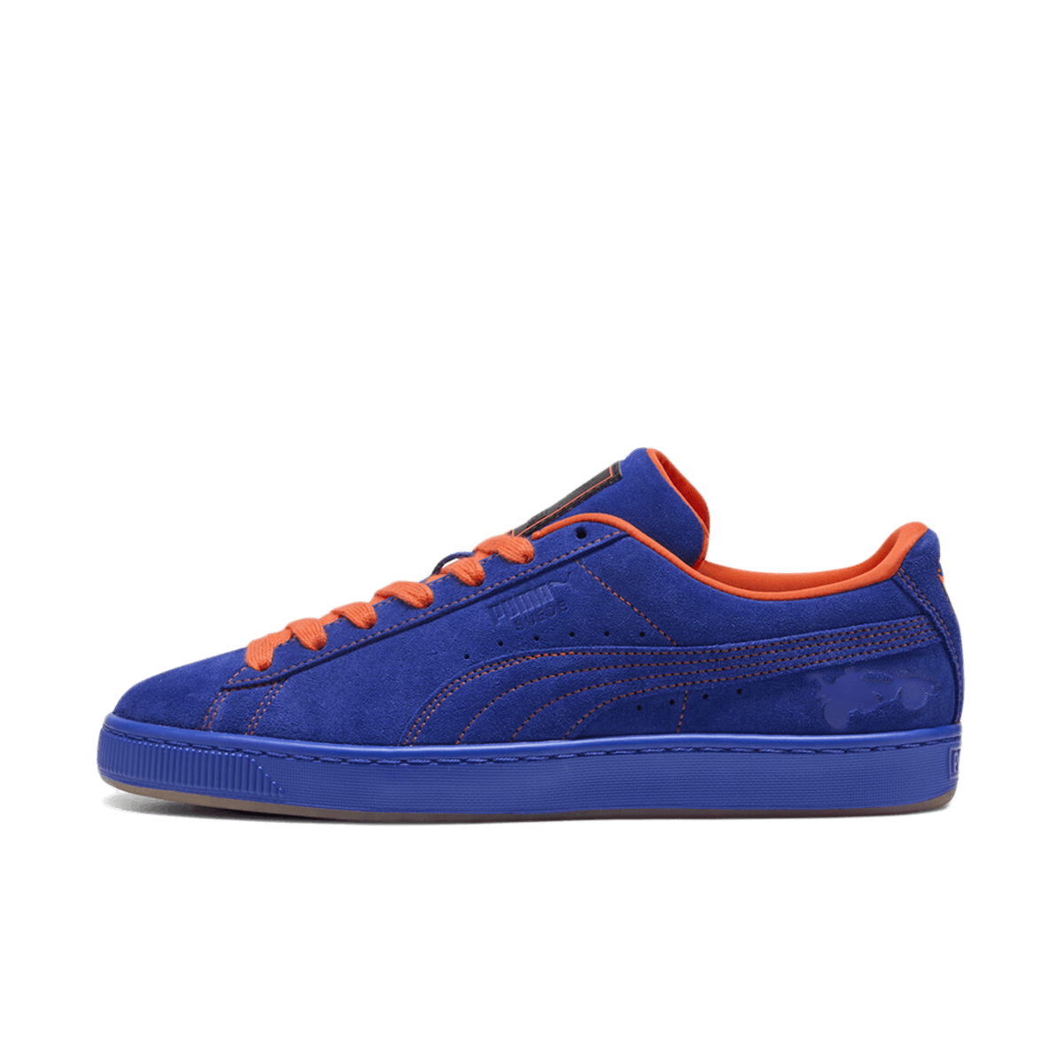 Puma Suede Low-Top Sneakers in Navy Blue with Orange Accents Santoni - DBS Unity Navy Blue Suede Low Top Sneaker main image 3