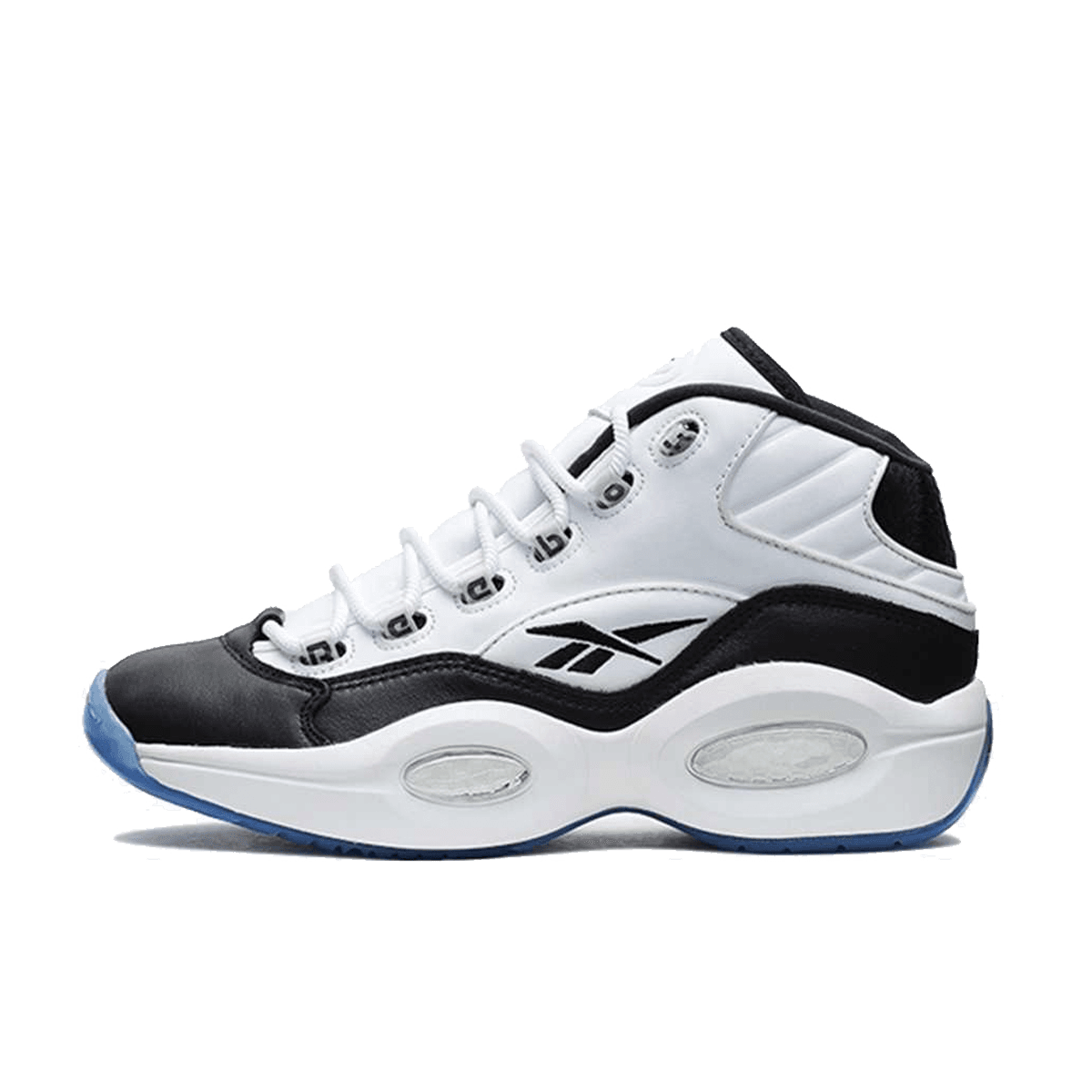 Reebok question mid on sale white black