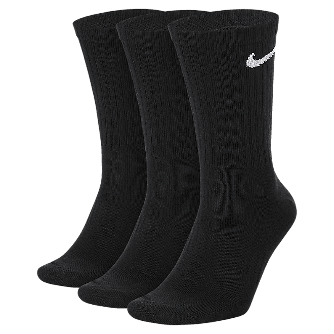 Nike U Nk Everyday Ltwt Crew 3Pr Black White