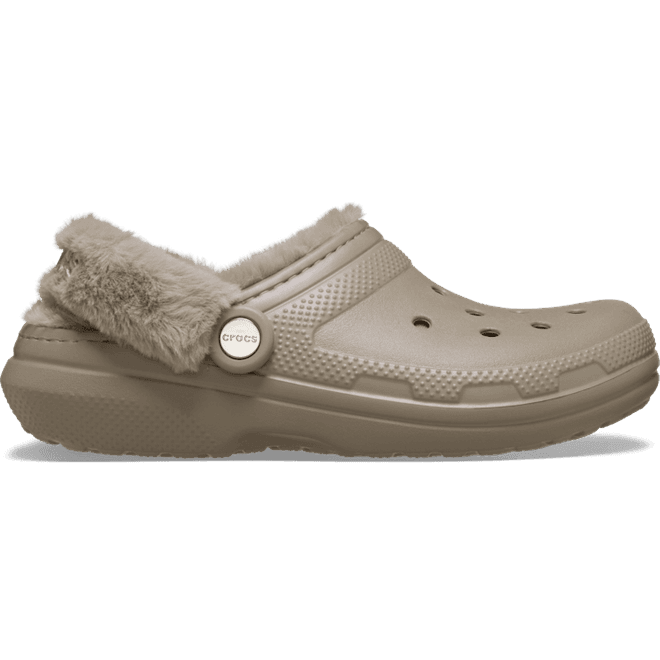 Crocs Classic Fuzz Lined Clogs Taupe 