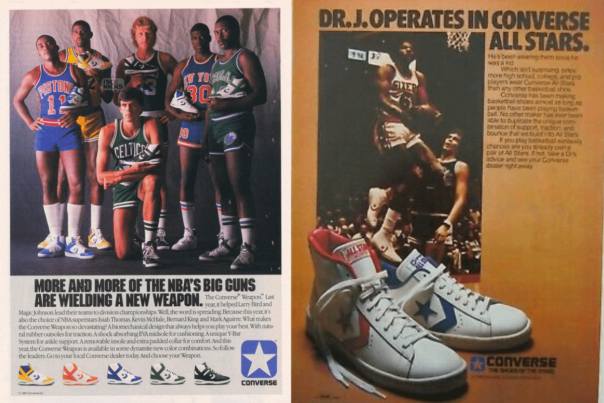 Posters of Converse shoes worn during NBA games