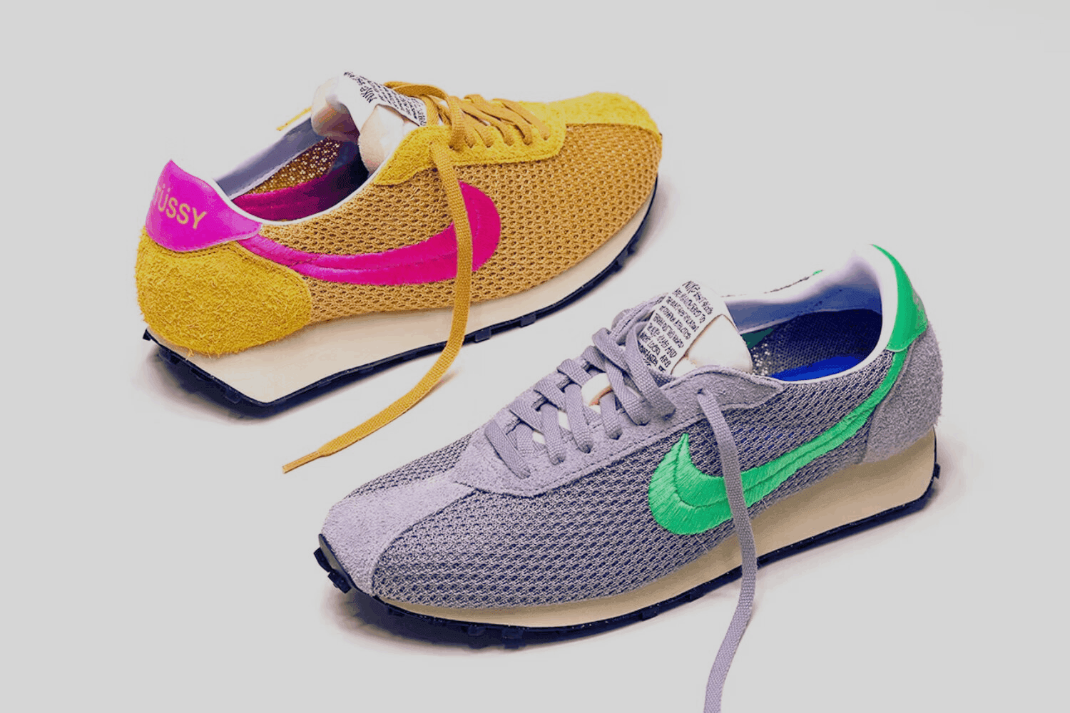 The Stüssy x Nike LD-1000 Drops in 'Sanded Gold' & 'Green Spark'