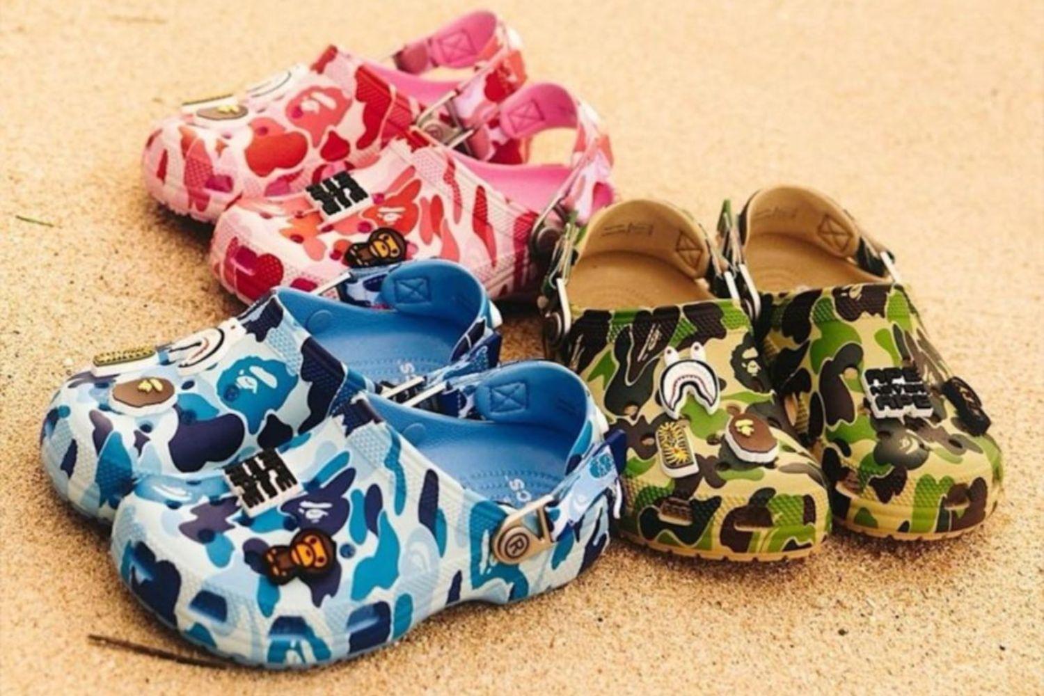 The BAPE x Crocs Classic Clog combines camouflage and comfort