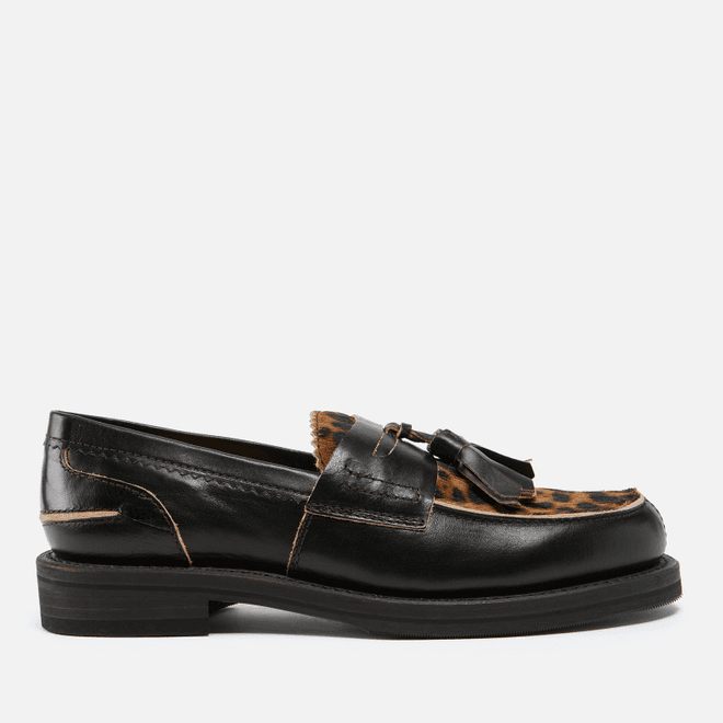 Our Legacy Leather and Suede Tassel Loafers Brown