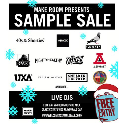The Make Room Sample Sale: decks, drinks and skate vids