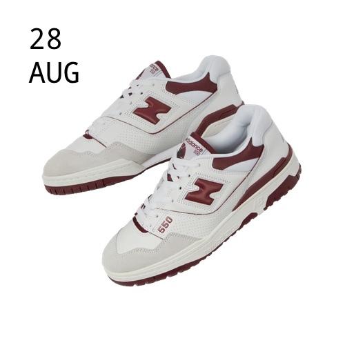 NEW BALANCE 550 WHITE MAROON &#8211; AVAILABLE NOW