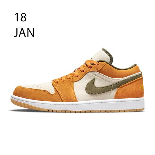 NIKE AIR JORDAN 1 LOW OLIVE ORANGE – AVAILABLE NOW