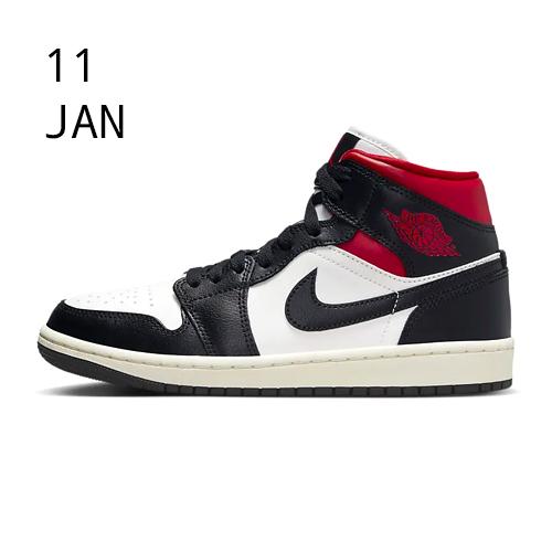 Nike Air Jordan 1 Mid Black Gym Red &#8211; RAFFLES OPEN